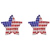 Lux Accessories Red Blue Rhinestones American Star Silver Stud Earrings