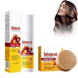 Batana Oil Hair Soap Bar, Hair Darkening Shampoo Against Grey Hair, Batana Oil for Hair Growth, Hair Growth Oil, Organic Batana Oil for Healthy Hair