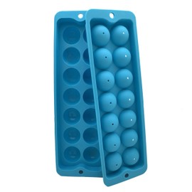 KOLORAE SILICONE 14 BALL ICE TRAY - BLUE - EASY RELEASE FLEXIBLE ICE TRAY WITH REMOVABLE TOP AND SPILL RESISTANT DESIGN