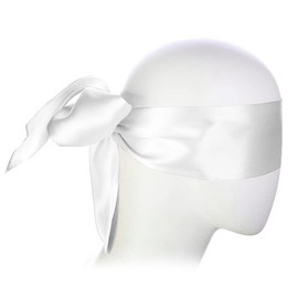 INNEDYOUMM-Antifaz de satén suave con antifaz ajustable para dormir la siesta, cómodo antifaz para dormir de 59 x 2,8 pulgadas (blanco)