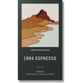 Coffee World, 1984 Espresso Blend, Roasted in Cambridge, Whole Coffee Beans, Retail Bag (250g)