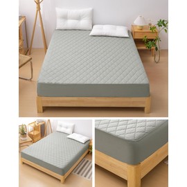 Melvint Fitted Sheet, Single Pad Integrated Fitted Sheet, Waterproof Bedwetting Pad, Anti-Bacterial, Odor Resistant, Dust Mite Resistant, Waterproof Sheet, Nursing, Babies, Pets, Sleeping Sweating,