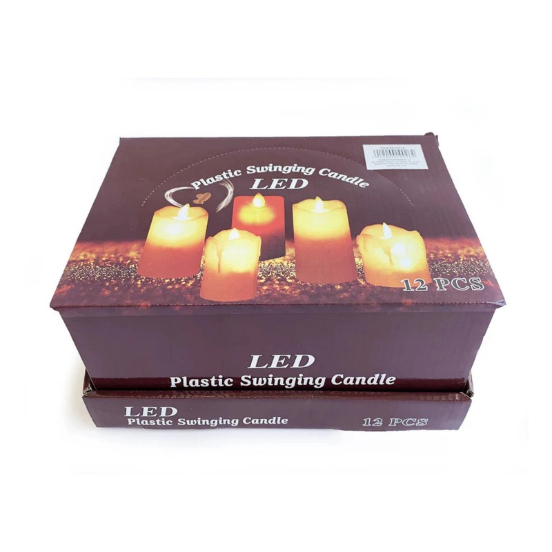 Elegani Small Flameless LED Candle 12 Pack – 2.75" Red