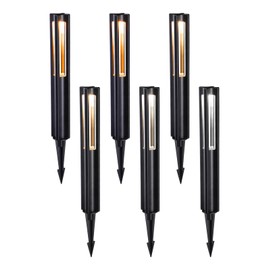 LEONLITE 5CCT Low Voltage Path Lights, 1800K2700K3000K4000K5000K Selectable, 3W LED Landscape Pathway Lights, Outdoor Landscape Lighting for Driveway, Aluminum, 12-24V AC/DC, ETL, IP65, Pack of 6