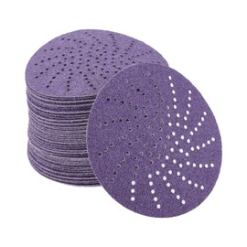 Partuto 50 Stk. 5 Zoll 40 Körnung Universal Schleifscheiben - Runde Klett-Schleifpapier - Polyesterfilm Lila