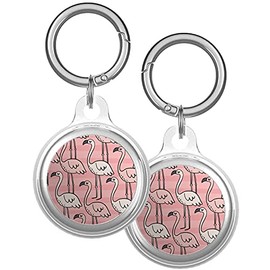 XtremePads Case, Compatible with Apple Airtags Finder - Protective Soft TPU Keychain Cover, for Pets, Bags, Keys ( Cute Summer Print Flamingo )