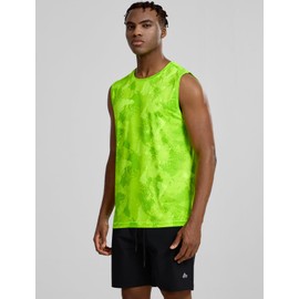 Sleeveless Shirts for Men Sport Moisture Wicking(Neon Green,S)