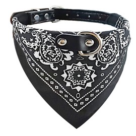 Newtensina Fashion Dog Bandana Collar Dog Collar Boy Medium Bandana Puppy Bandana with Collar for Dogs - Black - XXL