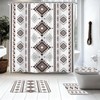 4PCS Western Aztec Shower Curtain Set Abstract Bathroom Set with