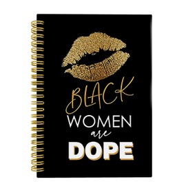 Knibeo Black Girl Journal Notebook - Black Girl Journals for Women, 5.5×8.3 Spiral Bound Notebook Spiral Bound with 164 Pages, Notebooks for Women