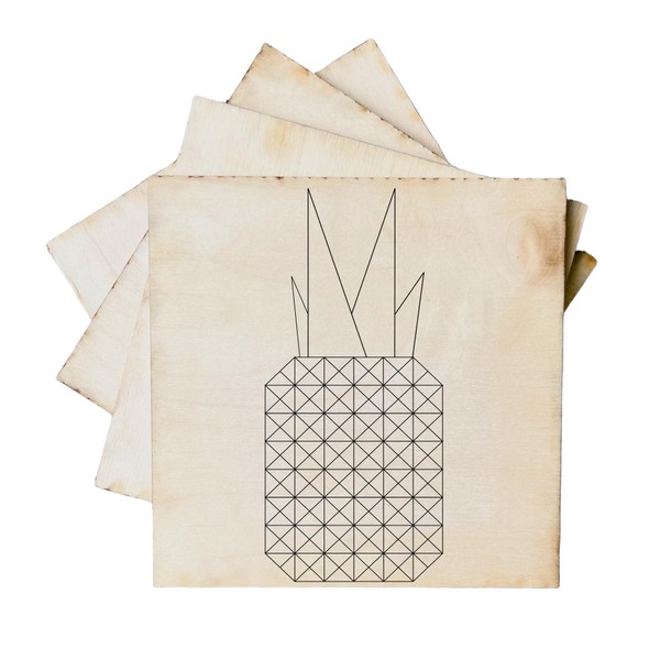 Set of 4 Mini Quilt Block Pattern, Wood Barn Star