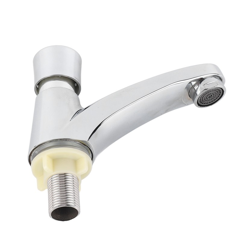 Time Delay Basin Sink Faucet Copper Alloy Push Switch Water