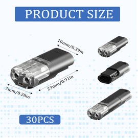30pcs 2-Pin Cable Connector Plug, 18-22 AWG Wire Quick Splice Connector Cable Crimp Connector H Tap Cable Connector Car Connector Teckable Cable Connector for Car Truck Kayak Boats