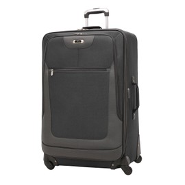 Skyway Epic Softside Large Checked Luggage - Lightweight Suitcase with Wheels | TSA Approved Travel Bag | Spinner Suitcase | Large Luggage Set with Telescoping Handle, 28 inch, Black