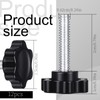12 Pack 1/4-20 Black Star Knobs Star Hand Knob Threaded