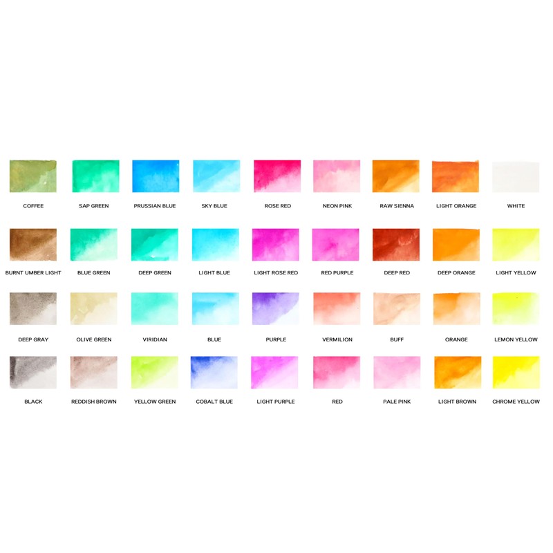 Artist's Loft 36 Color Watercolor Pan Set with Natural Hair