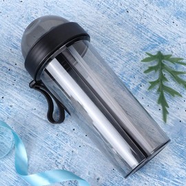 600ml Innovative Dual Use Water Bottle Straw Water Cup for Home Outdoo Dual Use Water Bottle Dual Use Water Bottle a Cu R Camping Sport Dual Drink Water Bottle Dual Cup Two (Black)
