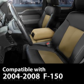 PIT66 Beige Truck Armrest Lid Cover Center Console Lid, Compatible with Ford F150 2004 2005 2006 2007 2008 Console Armrest Top Lid 5L3Z1506024AAD