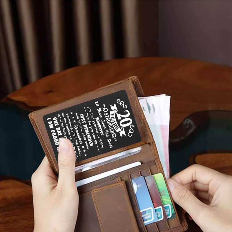Richesele 20 Year Sober Card for Women Men - 20