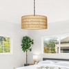 Farmhouse Chandeliers for Dining Room, Hand Woven 5-Light Rattan Pendant