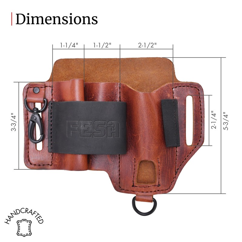 FESA Leather Multitool Sheath for Belt - Full Grain Leather