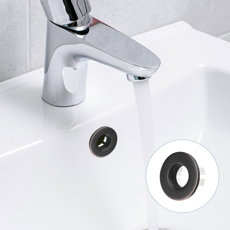 uxcell 3pcs Sink Overflow Ring Set, Bathroom Kitchen Basin Trim