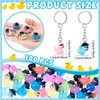 Ecation 100 Pcs Luminous Mini Duck Keychains Glow in the