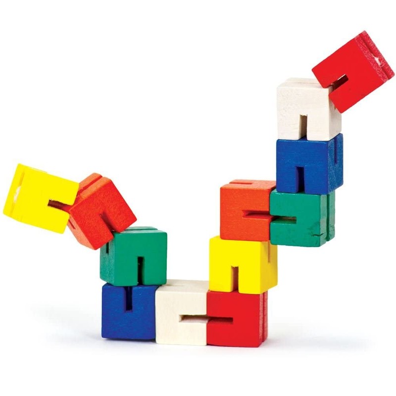 Tobar 08526 Twist & Lock Blocks Toy Wooden, Multiple Colours