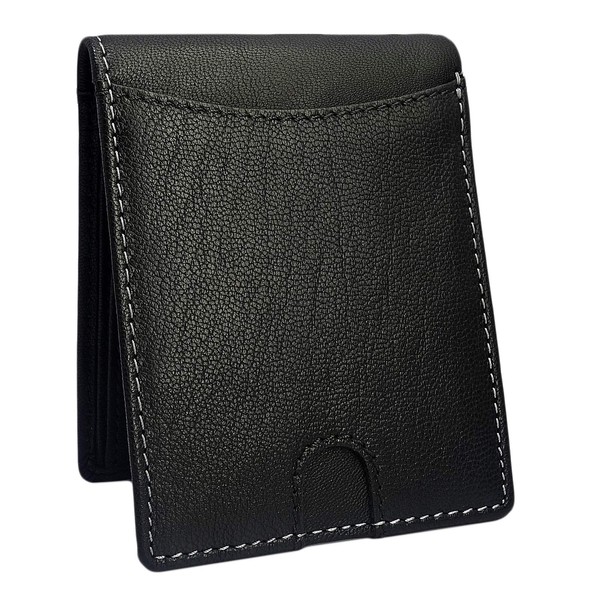 DELSTAR RFID Blocking Quick Access Slim Leather Wallet for Men