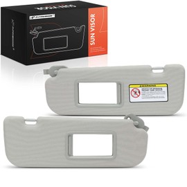 A-Premium Left & Right Sun Visor Compatible with Hyundai Elantra 2011 2012 2013 2014 2015, Driver & Passenger Side, with Mirror, with Card Holder, without Light, Gray A Set of Two Pieces