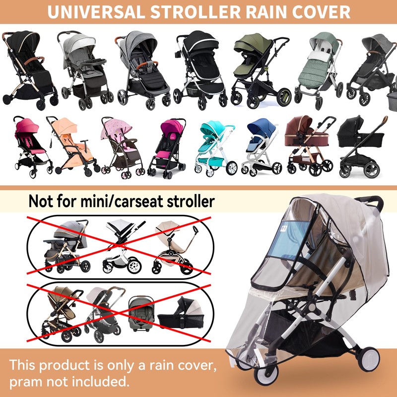 Bemece Stroller Rain Cover, Universal Stroller Accessory, Baby Travel Weather