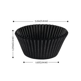 Bake Choice 200pcs Standard Black cupcake liners for baking,food grade cupcake wrappers,greaseproof parchment muffin liners for martin luther king jr day decorations