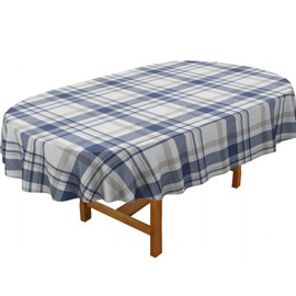 bnhjsdw Oval Tablecloth, Waterproof Plaid, 60x84 Inch, Machine Washable, Polyester, Perfect for Kithchen Dining Decor