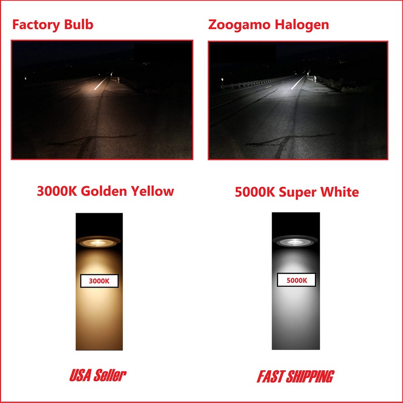 Zoogamo 9006 / HB4 Halogen Headlight Xenon Lightbulb – Pair