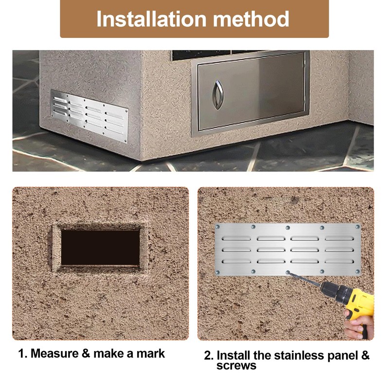 2 Pack Stainless Steel Venting Panel for Grill Accessory, 15"