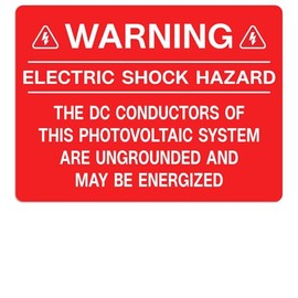 CDXHOME 50 PCS Solar PV Safety Warning Photovoltaic System Labels,Electric Shock Hazard Stickers,UV Resistant Waterproof Labels