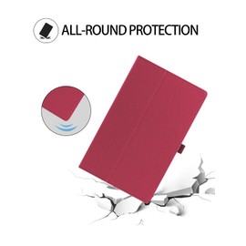 Case Cover for Onn. 10.1" Tablet Case (2024 Model / 100135925)，Premium Leather Business Folio Stand Cover with Hand Strap for Onn 10.1 Tablet Case (Gen 4) 2024,Rose red.