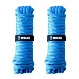 MERIANE Boat Dock Lines Marine Grade, 5/8" x 35' Double Braided Nylon Boat Rope for Docking with 12" Eyelet, 2 Pack Premium Mooring Lines, Weather & Damage Resistant, Blue