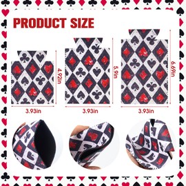 6 Pcs Retro Design Casino Theme Can Cooler Sleeves 12 to 16 oz Poker Party Bottle Can Koozies Casino Night Party Decorations Club Game Dinner Night Playing Cards Themed Party Supplies