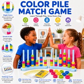 Color Matching Challenge Game, Fast Color Matching Challenge Game, 1-4 Players, Educational Family Board Game for Children & Adults, Birthday Halloween Christmas Party Gifts for Boys & Girls