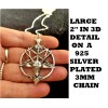 Fashion Jewelry BAPHOMET SATANIC PENTAGRAM DEVIL Pendant on 20" 925