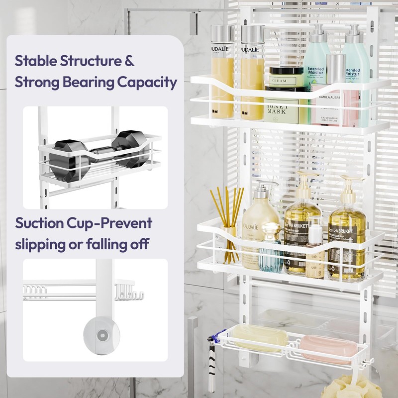 SWTYMIKI Over the Door Shower Caddy - 3 Tier Adjustable