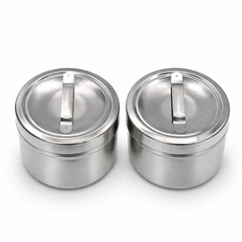 O’Nel Cotton Tong Multi-purpose beauty material round stainless steel, 2 pieces, stainless steel / 오넬 솜통 다용도 미용재료 원형 스텐, 2개, 스테인레스