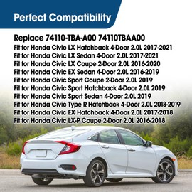 vierzweites Lower Engine Splash Shield Guard Replace 74110-TBA-A00 74110TBAA00 Fit for Honda Civic LX EX Sport Type R Sedan Hatchback 4-Door Coupe 2-Door 2.0L 2016-2021, Underbody Front Shield Plate