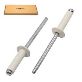 SKIR'CO Pack of 500 Painted Blind Rivets 4.0 x 10 mm Aluminium Blind Rivets DIN 7337 Dome Head Steel Mandrel Pop Rivets (Pure White RAL 9010)
