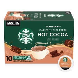 Starbucks Coffee K-Cup Pods, Naturally Flavored Hot Cocoa For Keurig Coffee Makers, 1 Box (10 Pods)