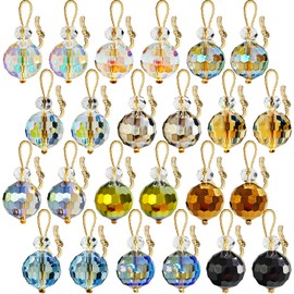 24 Pcs Crystal Glass Christmas Balls Ornaments,Mini Colorful Prism Ball,Hanging Christmas Tree Decorations Ornament for Christmas,Wedding,Party,Home Decor,12 Colors,0.89 Inch
