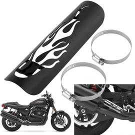 Motorcycle Motorcycle Scarf Guard Heel Protector Exhaust Pipe Shield Thermal Insulated Universal (Black)
