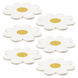 LCJAOF 60 PCS Daisy Paper Plates White Disposable Plates 7 Inch Flower Shaped Dinner Plates Creative Stamping Dessert Plates for Birthday Baby Shower Wedding Party Supplies