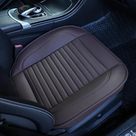 FQFZYMX 1 Pack Leather Front Car Seat Cover Bottom Car Seat,Anti-Slip and Full Wrap Driver Car Seat Protectors,Bottom Auto Seat Cushion Pad Mat for Most Vehicles(Just one/Coffee2)